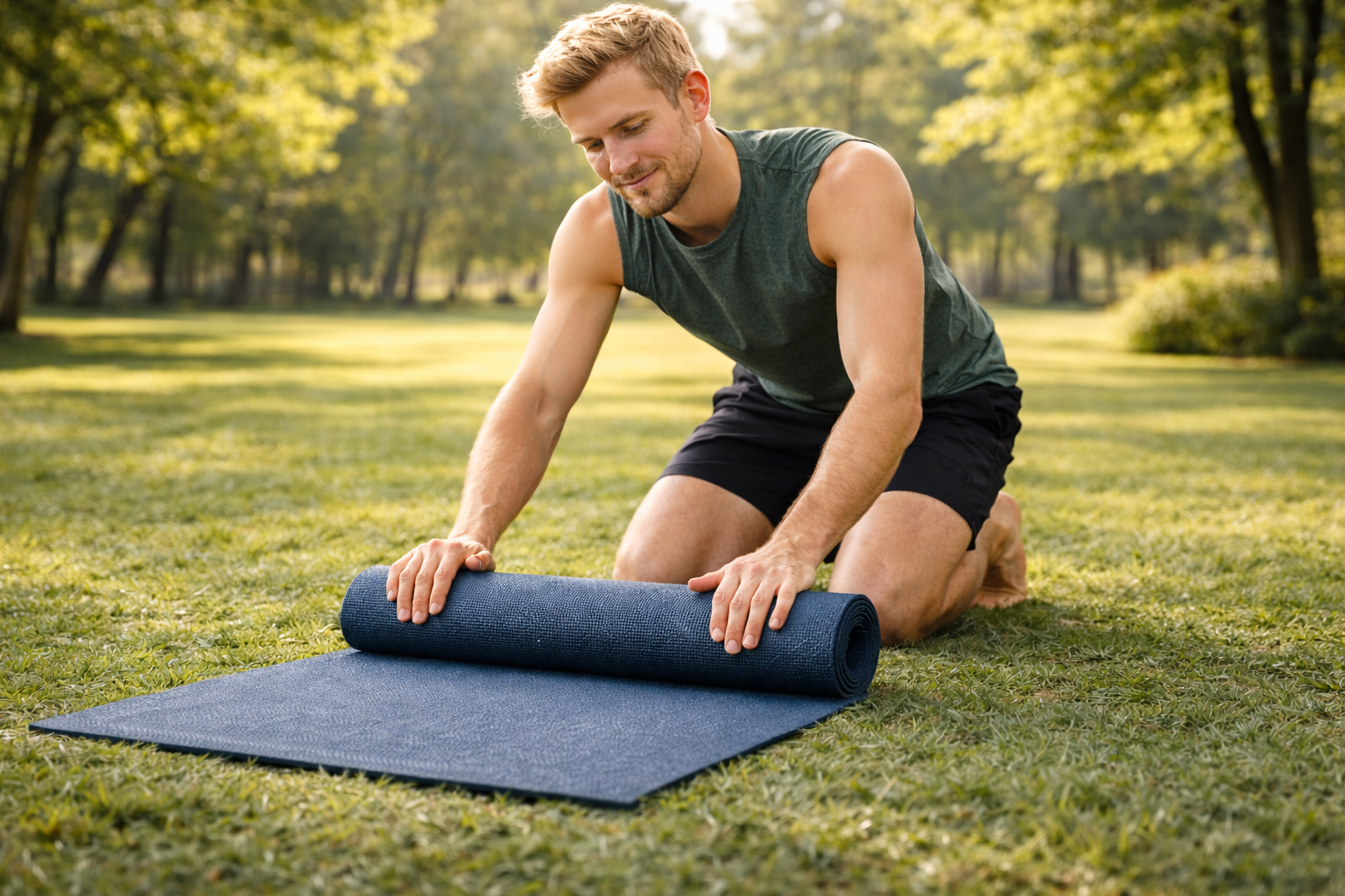 Yogamatte in der Natur